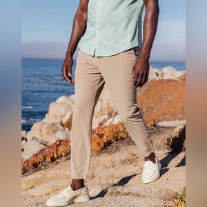 Mizzen + Main Men’s Khaki Helmsman Jogger Pants 32 Slim